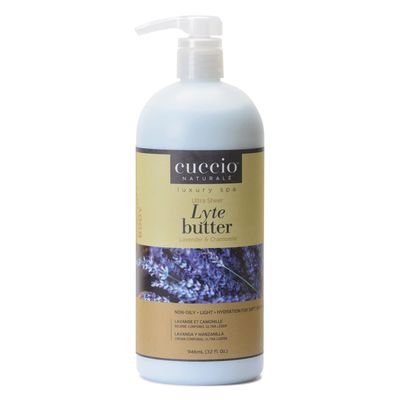 Cuccio Naturale Lyte Ultra-Sheer Body Butter - Replenishing Scented Moisturizer Cream - Deep Hydration To Repair Dry Skin - All Natural, Cruelty-Free Formula - Lavender And Chamomile - 32 Oz
