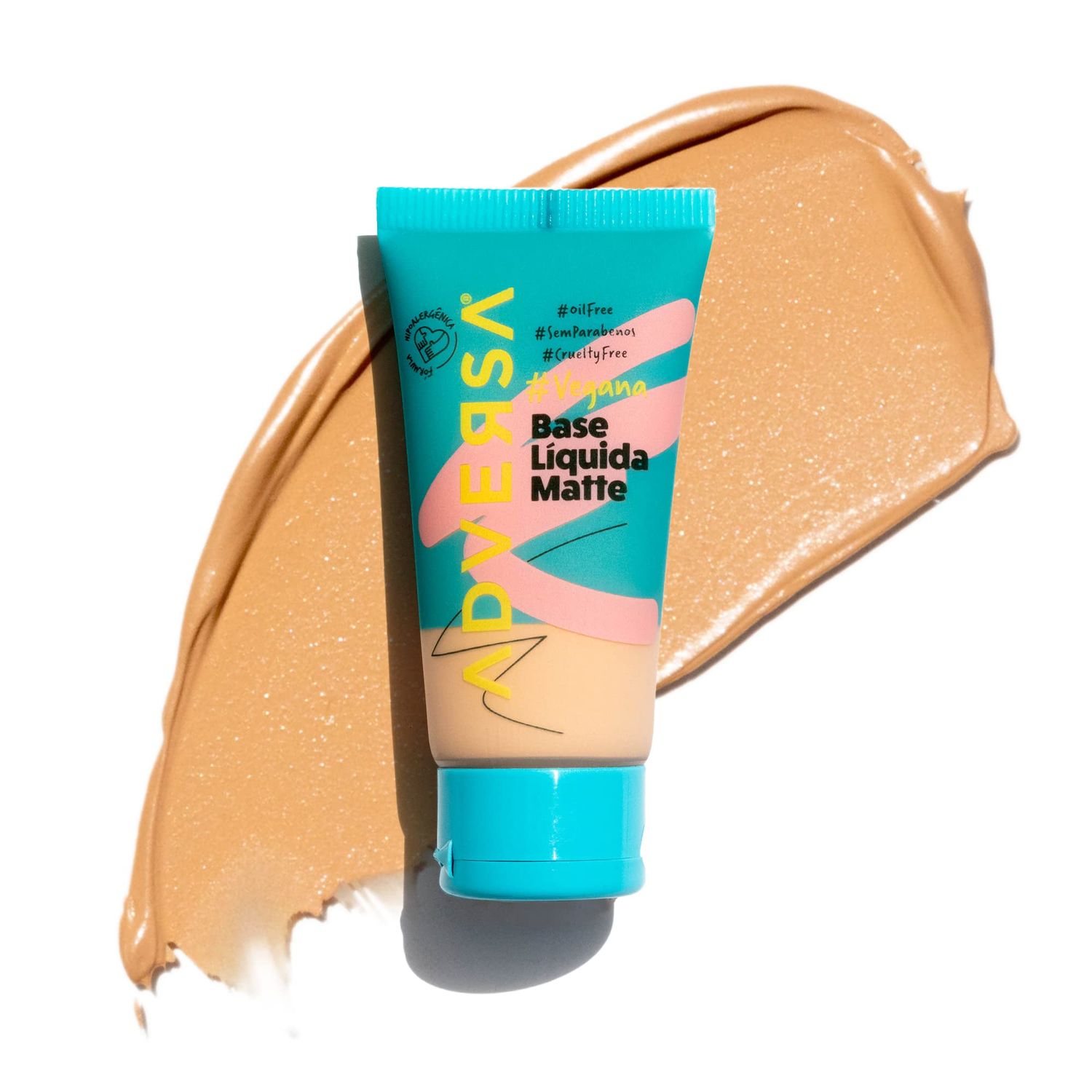 ADVERSA - Vegan Matte Liquid Foundation - Face Makeup, Full Coverage Foundation Makeup, Beauty &amp; Personal Care - Cruelty Free, Gluten Free - 0.88 Fl oz/25g, Color 200