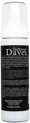 Dark Tanning Mousse w/Instant Bronzer by Famous Daves | Sunless Self Tanner | Organic &amp; Natural Ingredients for Medium/Darker Skin Tones