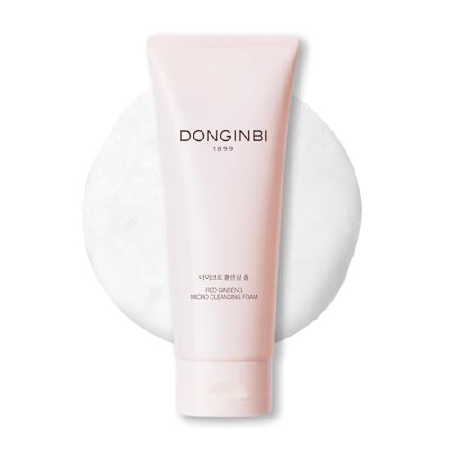 Donginbi Red Ginseng Micro Cleansing Foam - New Years Gifts for Women, Hydrating Face Wash with Red Ginseng Extract, Non-Irritating, Lightweight &amp; Creamy Daily Face Cleanser, 5.07 floz / 150ml