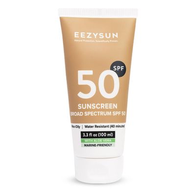 EEZYSUN Mineral SPF 50 Sunscreen | Infused with Aloe Vera | Vegan and Cruelty-Free | Hawaii 104 Reef Act Compliant | Broad Spectrum with UVA/UVB Protection | Natural &amp; Non-Oily | 3.3 FL OZ