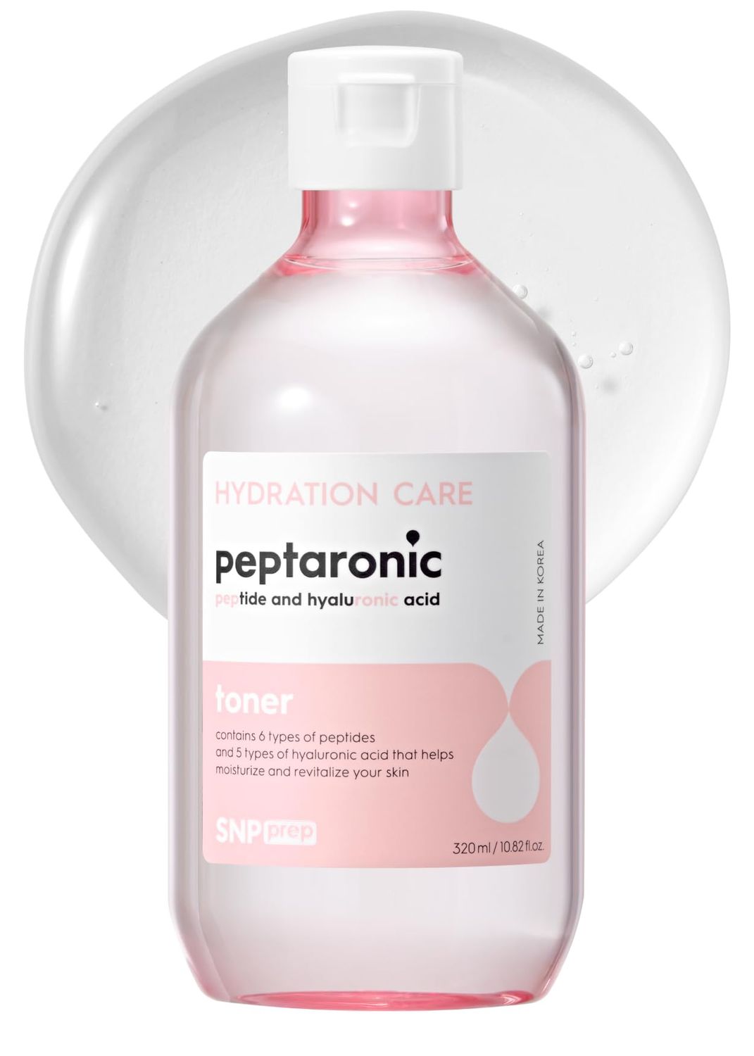 [K Beauty SNP] Peptaronic Skincare Toner | Peptide and Hyaluronic Acid Face Toner | Firming, Soothing and Moisturizing for Dry Skin Types | Korean Face Skincare for Gift | 10.8 Fl Oz
