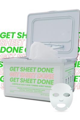 Get Sheet Done Skin Toning Hydrating Face Masks | Easy Pull-Out Korean Sheet Masks with Amino Acids | Moisturizing &amp; Revitalizing Beauty Face Mask Korean Skin Care (30 sheets, 12.34 oz)