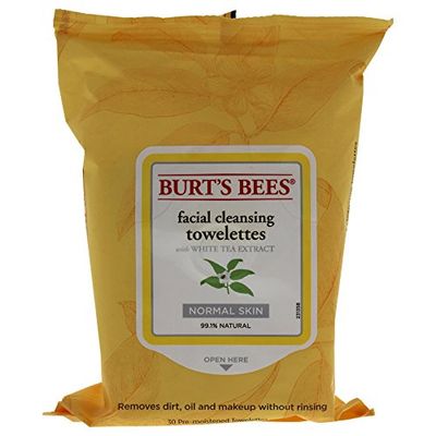 Burt&#39;s Bees Facial Cleansing Towelettes, White Tea Extract, 30 Count