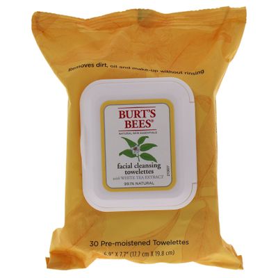 Burt's Bees Facial Cleansing Towelettes, White Tea Extract, 30 Count