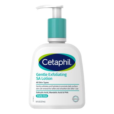 Cetaphil Gentle Exfoliating SA Lotion, Lightweight Moisturizer for All Skin Types, 8 Oz Pump Bottle, Salicylic Acid, Mandelic Acid & Gluconolactone, Gently Exfoliates, Dermatologist Recommended Brand