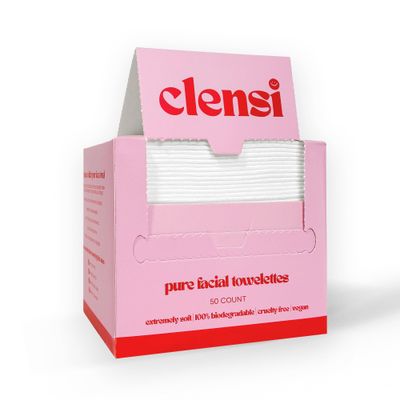 clensi Disposable Face Towels - Disposable Face Towelettes, Makeup Remover Dry Wipes, Super Soft Lint-Free Facial Towels, 50 Count, Large Clean Towels for Sensitive Skin, 10x12in