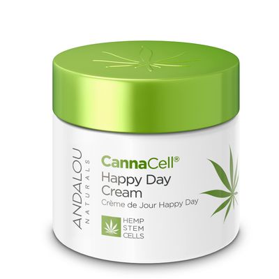 Andalou Naturals Cannacell Happy Day Cream, Face Moisturizer with Nourishing Hemp Stem Cell Formula for Restored &amp; Glowing Skin, Face Cream for Women &amp; Men, 1.7 fl oz