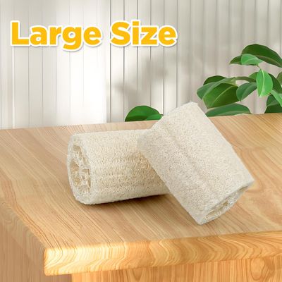 Apolu Natural Loofah Sponge, Loofah Exfoliating Body Sponge Scrubber for Skin Care, Kitchen Sponge for Cleaning Dishes &amp; Pans Skin Friendly - Pack of 2