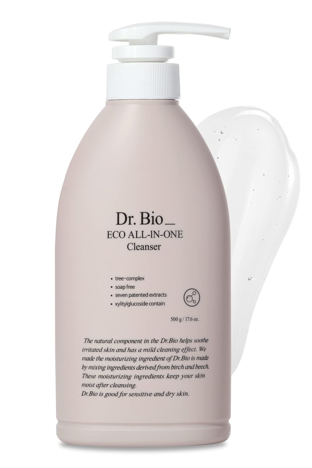Dr.Bio Eco All-in-One Cleanser, Face &amp; Body Wash for Sensitive Skin with Ceramide, Probiotics &amp; Cica, Vegan, Fragrance-Free, Mild Gentle Hydrating Cleanser, Hypoallergenic Korean Skincare