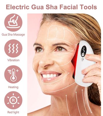 Gua Sha Facial Tool, Electric Black Obsidian Guasha Tool for Face, Chin, Neck, Valentine's Day Gift for Her, Heated Vibrating Massage Gua Sha Stone for Face Sculpting, Wrinkle Removal, Anti-Aging