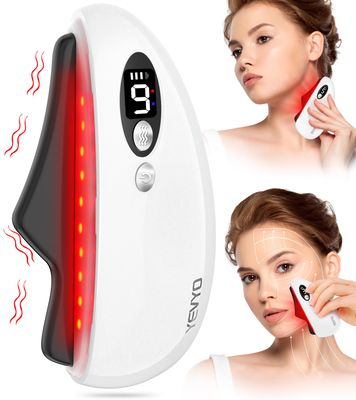 Gua Sha Facial Tool, Electric Black Obsidian Guasha Tool for Face, Chin, Neck, Valentine&#39;s Day Gift for Her, Heated Vibrating Massage Gua Sha Stone for Face Sculpting, Wrinkle Removal, Anti-Aging