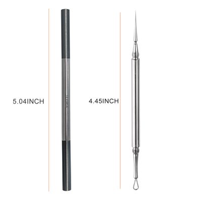 Acne Needle and Blackhead Removal Tool, Stainless Steel Pimple Popper Tool, Double Ended Needle with Cap Removal for Nose Face (1 Pack Black)
