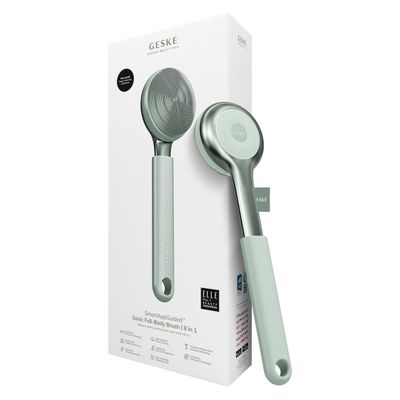 GESKE Sonic Full-Body Brush &amp; Intensive Exfoliator | 8 in 1 | Electric Body Cleansing Brush | With SmartSonic Pulsations | Deep Cleansing, Exfoliation, Massage | Extendable Handle | Rough Skin Remover
