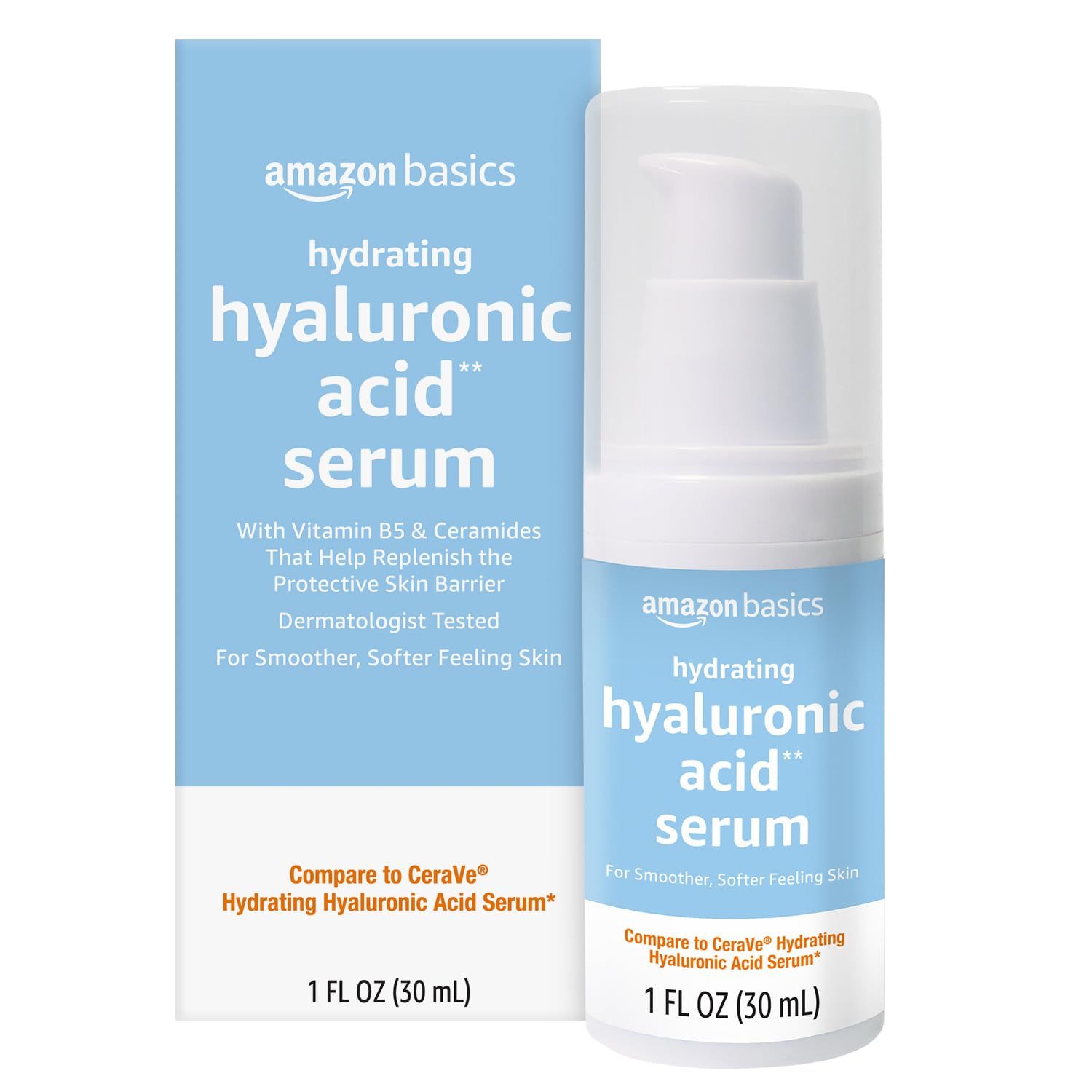 Amazon Basics Hydrating Hyaluronic Acid Serum, 1 Fluid Ounce, 1-Pack