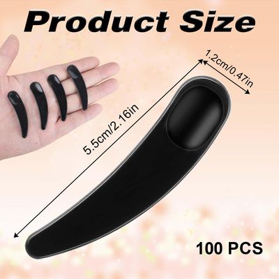 Hariendny 100 PCS Cosmetic Spatulas, Black Mini Spatula for Cosmetics, Skin Care Facial Cream Mask Spatula, Disposable Plastic Makeup Scoop for Sampling and Mixing