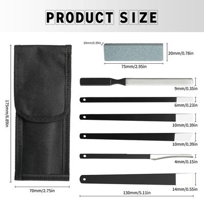 6PCS Pedicure Knife Set, Professional Stainless Steel Callus Remover with Storage Bag, Ingrown Toenail Knife Tools Foot Scraper Knife for Dry, Hard, and Cracked Skin Care - Black