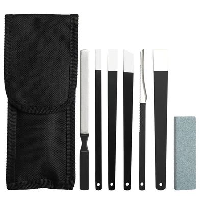6PCS Pedicure Knife Set, Professional Stainless Steel Callus Remover with Storage Bag, Ingrown Toenail Knife Tools Foot Scraper Knife for Dry, Hard, and Cracked Skin Care - Black