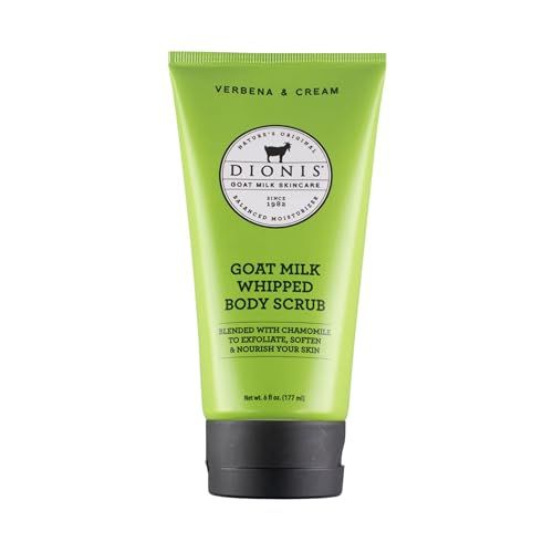 Dionis Goat Milk Skincare Scented Whipped Body Scrubs (6 oz) - Intensely Hydrating and Softens Skin, Made in the USA, Cruelty free, Paraben free (Verbena &amp; Cream)