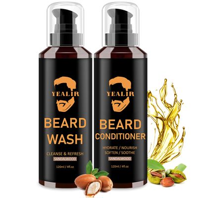 Beard Wash and Conditioner for a Soft Beard, Argan &amp; Jojobal Oil to Deep Moisturize and Refresh Beards, Beard Shampoo for Men - No Dandruff &amp; Itch (2 x 4 oz)