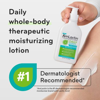 AmLactin Daily Nourish 5% - 7.9 oz Body Lotion with 5% Lactic Acid - Exfoliator and Moisturizer for Dry Skin