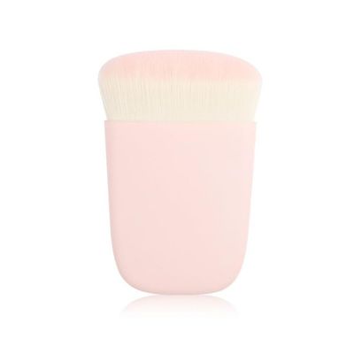 Foundation Makeup Brush Flat Top Kabuki Face Blush Liquid Powder Foundation Brush for Blending Liquid, Cream or Flawless Powder Cosmetics with Easy Grip Handle of Morandi Color (Pink Brush)