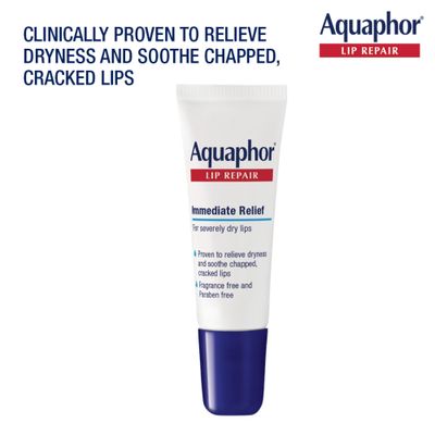 Aquaphor Lip Repair Tubes, Lip Ointment for Chapped Lips, Moisturizing Lip Balm, Two 0.35 ounce tubes