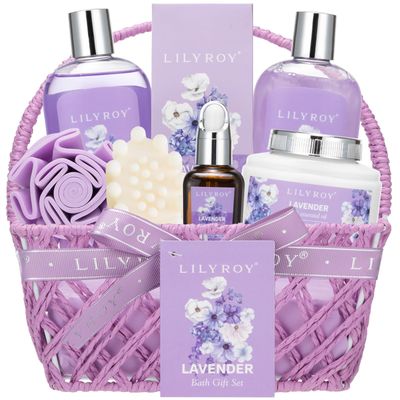 Bath and Body Gift Basket Set for Women 8 Pcs Valentines Day Gifts Bath Spa Set Spa Kit for Women Gifts Set Spa Gift Baskets Set for Mothers Day Spa Set for Mom Mothers Birthday Christmas Gifts