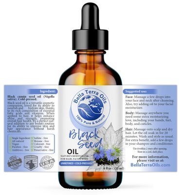 Bella Terra Oils - Organic Borage Seed Oil 4oz - Full of GLA, Embrace The Essence of Pure Organic Borage, Rich in Vitamins A & C, A Natural Boost for Skin's Vitality
