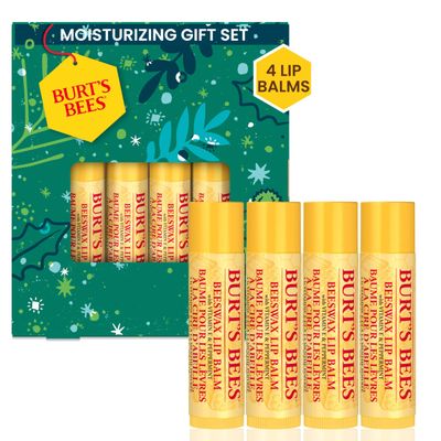 Burt&#39;s Bees Lip Balm Gift Set, Beeswax Bounty Classic, Perfect Lip Balms for Holiday Gift Baskets, 4-Pack, 0.15 oz.
