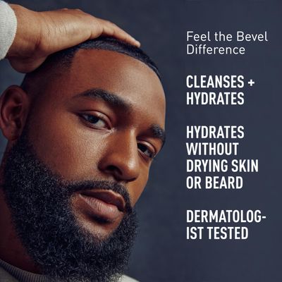 Bevel Face &amp; Beard Wash with Witch Hazel and Aloe Vera to Cleanse, Hydrate and Brighten Skin, 4 Fl Oz