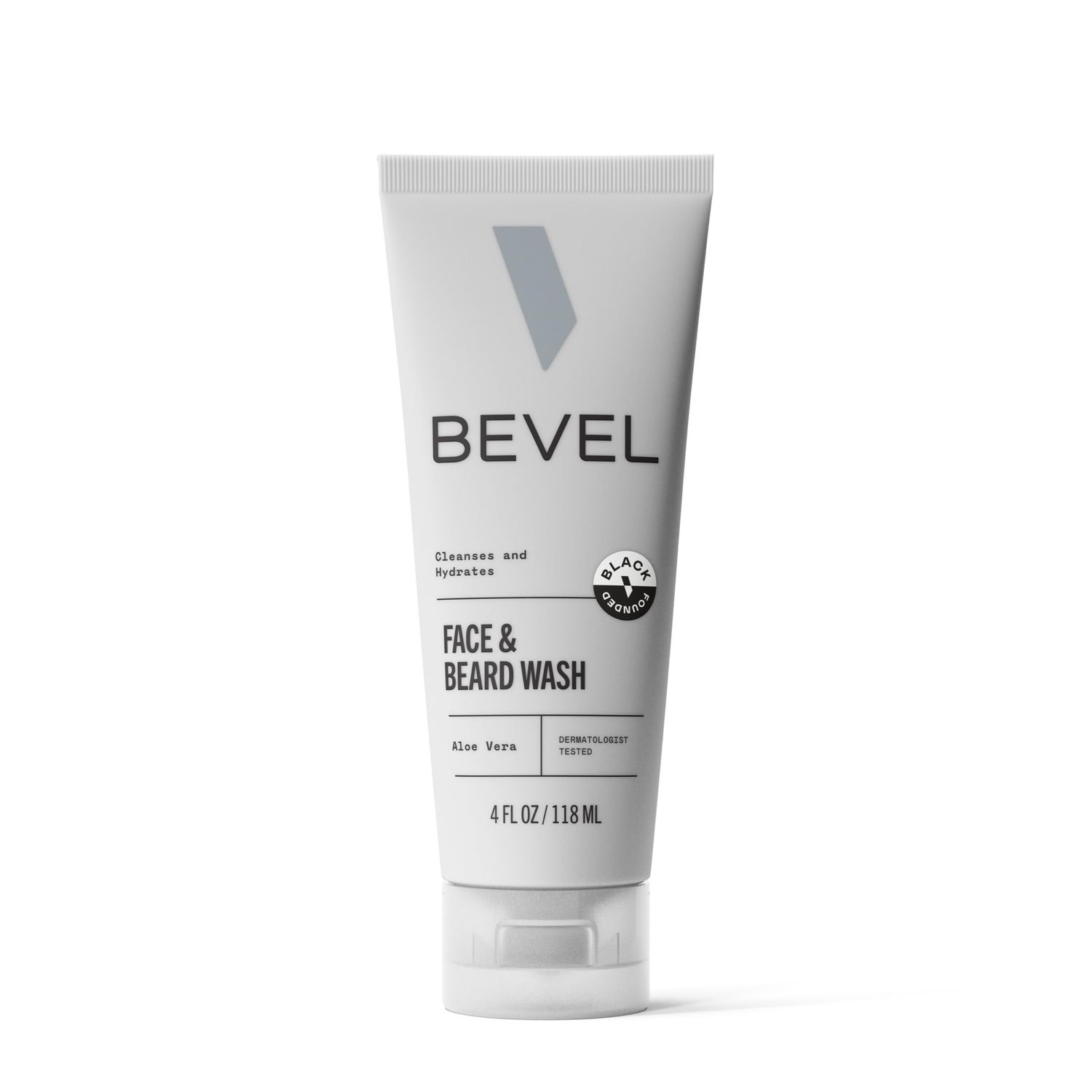 Bevel Face &amp; Beard Wash with Witch Hazel and Aloe Vera to Cleanse, Hydrate and Brighten Skin, 4 Fl Oz