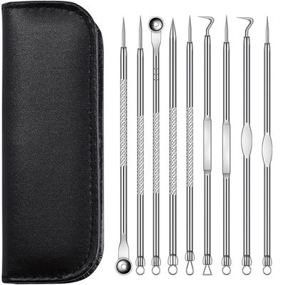 Blackhead Remover Pimple Popper Tool Kit - (9Piece Kit) - Professional Stainless Pimples Comedone Extractor Removal Tool