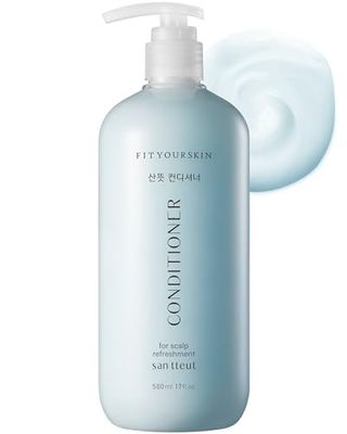 FIT YOUR SKIN SAN TTEUT Scalp Refreshment Hair Conditioner - pH 5.5 Keratin &amp; Protein Perfumed Conditioner for Hair Loss Relief, Scalp Clarifying, Mint &amp; White Musk Scent - Paraben Free - 17 fl.oz