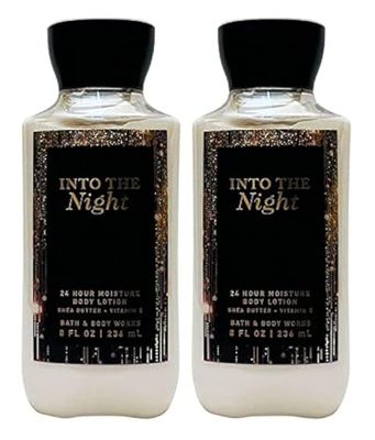 Bath and Body Works Super Smooth Body Lotion Sets Gift For Women 8 Oz -2 Pack (Into The Night)