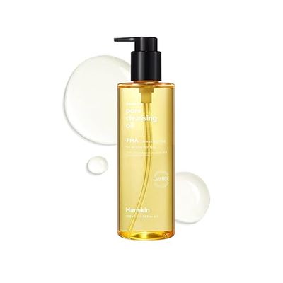 Hanskin Pore Cleansing Oil, Oil Cleanser for Face, Makeup Blackhead Remover, Korean Cleanser for Sensitive Skin [PHA] (10.14 oz)