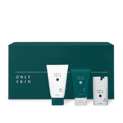 Essential Skin Care Kit, 3-Piece, Face Cleanser, Exfoliating Scrub &amp; Day Cream Moisturizer Gift Set, Back To School Gifts