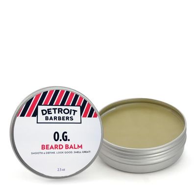DETROIT BARBERS All-in-One Beard Balm for Men - O.G. - Premium Natural Ingredients For A Healthy-Looking Beard - Soothing &amp; Conditioning - Moisturizes Skin &amp; Hair - 2.5oz (Pack of 1)