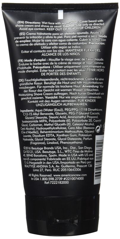 American Crew Shave Cream for Men, Moisturizing Shave Cream, 5.1 Fl Oz