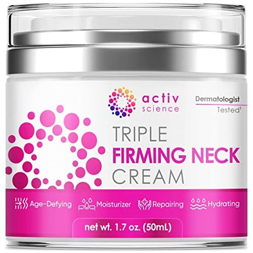 ACTIVSCIENCE Neck Firming Cream - Natural Anti-Aging Facial Moisturizer with Retinol Collagen &amp; Hyaluronic Acid - Day &amp; Night Anti-Wrinkle Cream - Firming, Hydrating Face Cream
