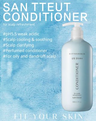 FIT YOUR SKIN SAN TTEUT Scalp Refreshment Hair Conditioner - pH 5.5 Keratin &amp; Protein Perfumed Conditioner for Hair Loss Relief, Scalp Clarifying, Mint &amp; White Musk Scent - Paraben Free - 17 fl.oz