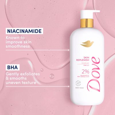Dove Skin Replenish Body Wash 2% niacinamide and BHA refining serum 18.5 Fl Oz