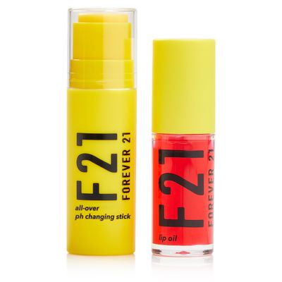 Forever 21 Beauty All Over pH Color Changing Blush Stick (Perfect Pink) + Lip Oil (Samba) Set, Multi-Use Makeup Stick for Face, Cheeks with Rosy Glow and Tinted, Hydrating Lip Oil in Natural Shade