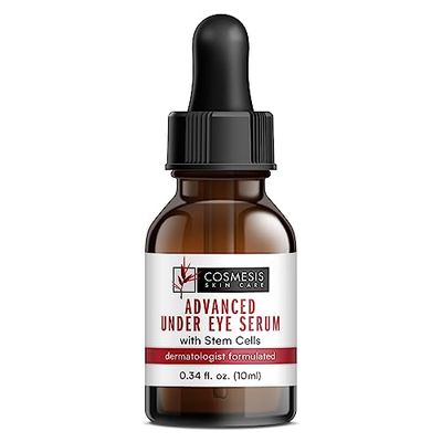 Advanced Under Eye Serum with Stem Cells - Reduce Wrinkles, Moisturize &amp; Nourish - Pomegranate, Blueberry &amp; Seaweed Extracts - 1/3 oz
