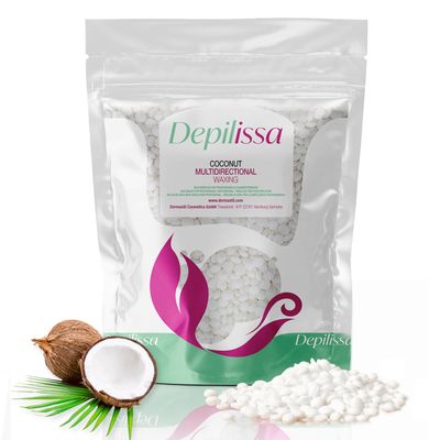 Depilissa Multidirectional Coconut Wax beads for hair removal - Hypoallergenic, Gentle, and Effective for All Skin Types, Ideal for Face, Eyebrows, Bikini Area, and Brazilian Waxing - 14.1 oz