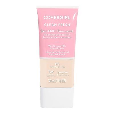 COVERGIRL Clean Fresh Skin Milk Foundation, Hydrating Foundation, Vegan, 1 Count, (packaging may vary)