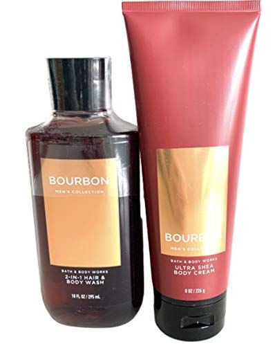 Bath and Body Works Men&#39;s Collection Ultra Shea Body Cream &amp; 2 in 1 Hair and Body Wash BOURBON.