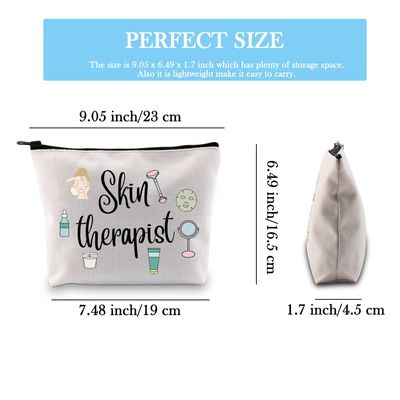 GJTIM Skin Therapist Gift Skin Specialist Gift Skin Care Technician Esthetician Makeup Zipper Pouch Therapist Appreciation Gift for Dermatologist (Skin Therapist Bag)