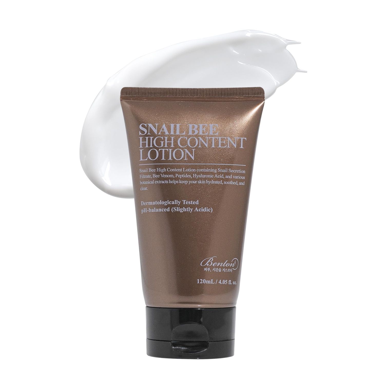 BENTON Snail Bee High Content Lotion 120ml (4.05 fl oz.) - Snail Mucin Moisturizer With Bee Venom | Hydrating Korean Skin Care Facial Moisturizer For Dry Skin &amp; Combination skin