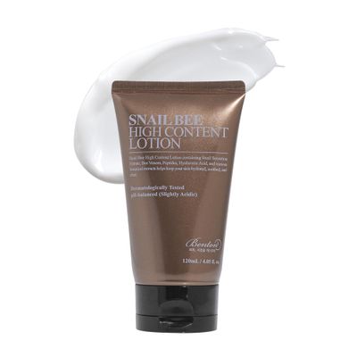 BENTON Snail Bee High Content Lotion 120ml (4.05 fl oz.) - Snail Mucin Moisturizer With Bee Venom | Hydrating Korean Skin Care Facial Moisturizer For Dry Skin &amp; Combination skin